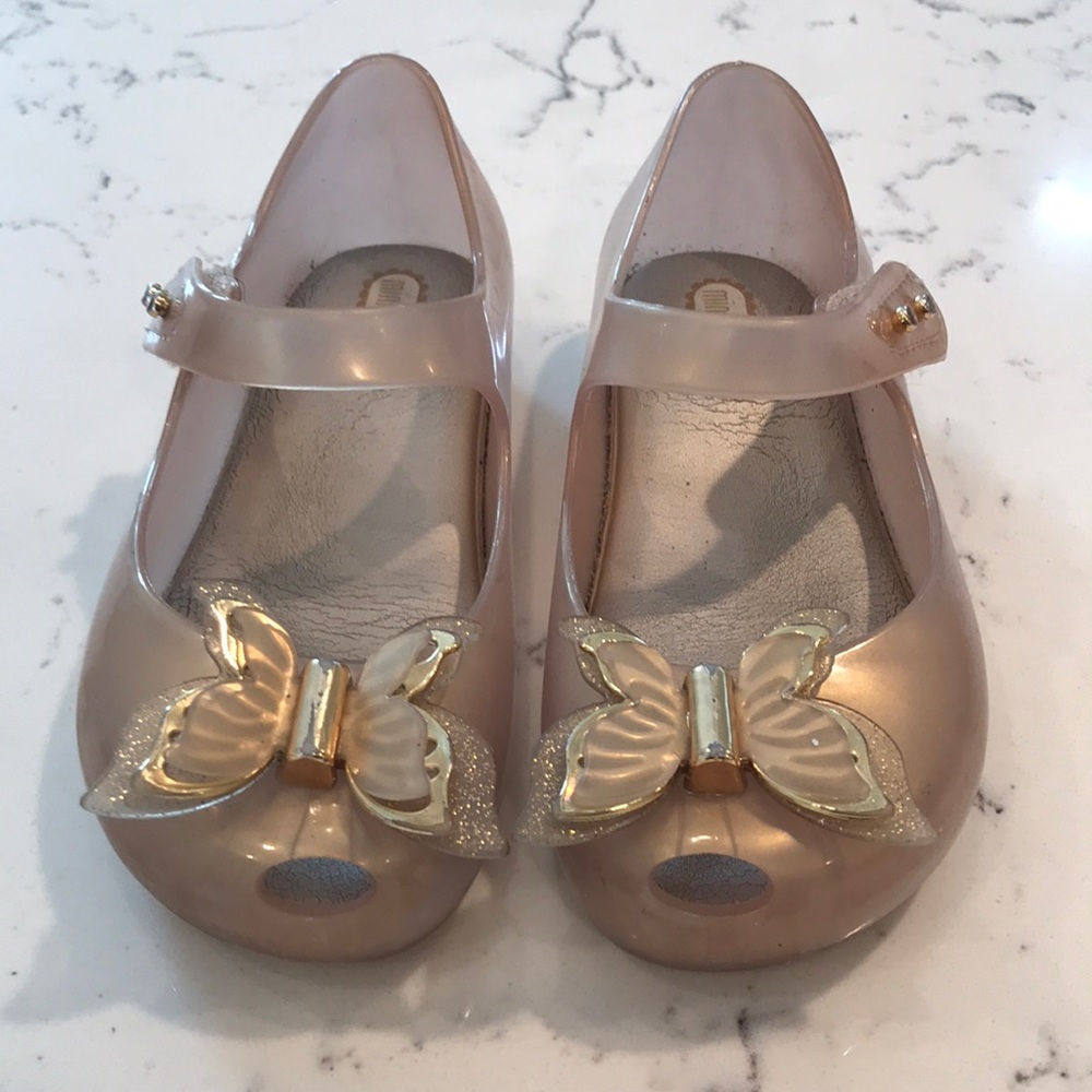 Gold butterfly Mini Melissa shoes